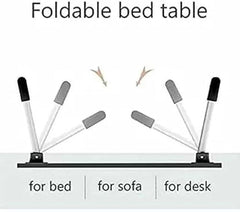 YAJNAS Adjustable Lap Desk with Aluminum Frame, Powder Coated Finish, White, for Study, Work, or Presentations
