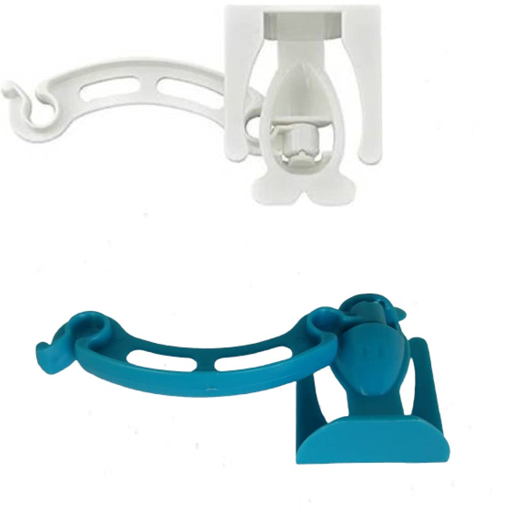 SYGA 1Pair Kitchen Door Cabinet Hook Rack Trash Bags Holder Storage Garbage Handbag Rack-Assorted Colour(White & Blue)