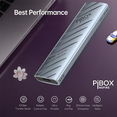 PiBOX India NVME M2 Enclosure Fan, SSD Enclosure - USB 3.2 10Gbps, Tool-Free M.2 NVMe Case, PCI-E NVMe Reader, USB-C, Supports M & B&M Keys, 2230/2242