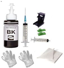 CANOFF Refill Ink for use All Inkjet, deskjet, officejet Printers and Cartringes for Hp priner cartridges &Canon Printer cartridges- 100ml Bottle (5ink,1Sy,1Tool Kit Set,4hand Gloves,2Teasue Paper)