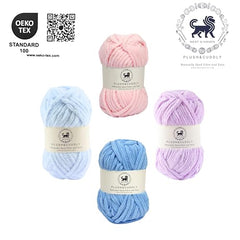 NESTNHAVEN , Plush & Cuddly Sets 2.0 , Chenille Yarn Supersoft Hand Knitting Wool Ball, set of 4 , 400 grams (1 Ball/100 Gram Each) Suitable for Craft, Babywear, Toys , Baby Blankets , 5 Bulky, Shades - NNHS 2.0 (Set 26 baby Pink , lilac , hot pink…