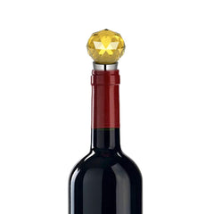 SYGA Diamond Crystal Wine Bottle Stopper Corks Keep Wine Fresh, Zinc Alloy and Glass Reusable Ball Plug Cover Sea Kitchen (Cyan)