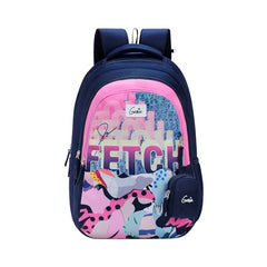 Genie Elsie School Backpack For Girls |19 In-36 Ltr with Laptop Sleeve, Rain Cover and Three Compartments with Padded Shoulders |Best for Books,Stationery,Lunch Box & Essentials - Lavendar,Multicolor