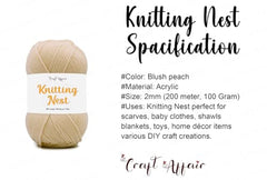 Craft Affair | Knitting Nest Acrylic Yarn (200 Meter, 100 Grams, 2mm) / Woolen Yarn/Acrylic Yarn for Knitting and Crocheting-Olive