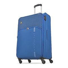 Aristocrat Duralite Set of 3 Soft Case (S+M+L) Trolley Bags, Red | 8-Wheels, Spacious, Zipper Expander, Front Pocket, Polyester Case, Combination Lock, Travel Luggage, 3-Year Global Warranty
