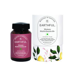 Earthful Multivitamin for Women | Nothing But Nature| With Biotin, Zinc, Vitamin C, D3 for Immunity, Hair, Skin, Bones & Overall Wellness | 60 Capsules
