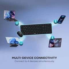 Rapoo 9010M Multi Device Wireless & Bluetooth Keyboard & Mouse Combo, White