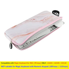 Neoprene Carrying Keyboard Sleeve Case Bag Protection Pouch Compatible with Magic Keyboard 1 & 2, Wireless Keyboard, Magic Mouse, Magic Trackpad and Wireless Trackpad (Blue Marble Pattern)