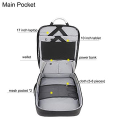 Arctic Hunter Travel Backpack 180° Opening Clothing Pocket 17-inch Laptop Compartment 41L Expandable Design 3 in 1 Convertable Bag Water-resistant Multiple Pockets USB Charging Port