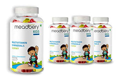 Meadbery Multivitamin Calcium Combo Gummy Bears Glutenfree Formula With Minerals And Vitamins B C D E B12 B6 For Kids Bone Health Growth Kids Bone Teeth Health 30+30 Tasty Gummies