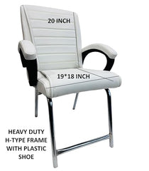 RATISON Special Director Principal Manager Office Visitor with arm Rest with Double Pipe Frame and Cushioned seat Back (2, Black, Double Pipe Frame)