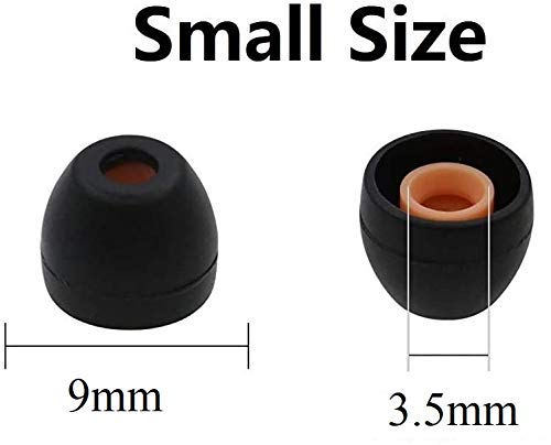 Syga Silicone Earbuds Tips for Sony XBA, MDR, Senhai and UE Series in-Ear Earphone Headsets, Hybrid Eartips, Original Colombian Brother Earmuffs Headphone (Medium(11mm and 3.5mm Diameter), Black)