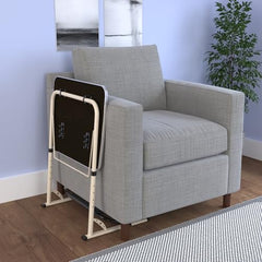 TABLE MAGIC- BADE Multipurpose Laptop Table Mat Finish - Adjustable, Foldable, Portable, Engineered Wood Top with Footrest, Top Size 60 * 45cm (Beige- Wenge)