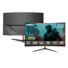 FRONTECH Ultima Series 24 Inch Curved LED Monitor, Refresh Rate 100Hz, 3500R Curve, Full HD 1080p, Built in Speaker, Bezel Less Design, HDMI & VGA Ports, 3 Years Warranty (MON-0088, White)