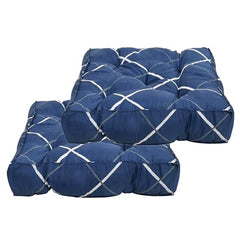 Kuber Industries Geometric Seamless Pattern Microfiber Square Chair Pad Seat Cushion for Rocking Chair, Office Chair, Dinning Chair | Size 45 x 45 x 7 CM | Pack of 2 | Blue