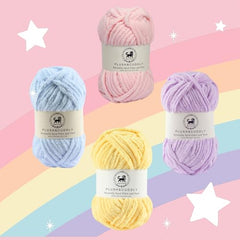 NESTNHAVEN , Plush & Cuddly Sets 2.0 , Chenille Yarn Supersoft Hand Knitting Wool Ball, set of 4 , 400 grams (1 Ball/100 Gram Each) Suitable for Craft, Babywear, Toys , Baby Blankets , 5 Bulky, Shades - NNHS 2.0 (Set 26 baby Pink , lilac , hot pink…