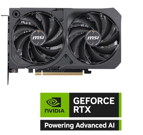 MSI Gaming RTX 5050 8G Shadow 2X OC Graphics Card (8GB GDDR6,128-bit, Extreme Performance: 2617MHz, DisplayPort x3 2.1a, HDMI 2.1b, NVIDIA Blackwell Architecture)