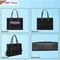 Womanix Laptop Tote Bag,14 inch Laptop Bag, Shoulder Bags With Back Trolley Strap, Casual Briefcase, Handbag for Travel, Office, College,Work