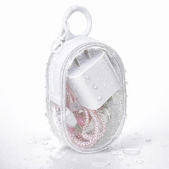 Sumiko 1 Pc Cable Storage Pouch with Carbiner Clip | Compact Clear PVC Organizer Bag for Chargers Earphones USB Cables & Accessories | Portable Waterproof Pouch with Hook for Travel Daily Use Gifts