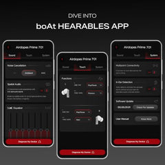 boAt Airdopes Prime 701 ANC, 46dB Hybrid ANC, 50Hr Battery, Real Spatial Audio,Multidevice Connect,App Support, Bluetooth Earbuds, TWS Ear Buds Wireless Earphones with mic (Titanium Blue)