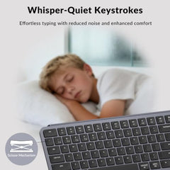 Keychron B6 Pro Ultra-Thin Wireless Keyboard, Full-Size QMK with Numeric Keypad Quiet Typing, 2.4 GHz/Bluetooth 5.2/Wired Connection Long Battery Life, Compatible with Mac Windows Linux - Space Gray