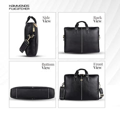 HAMMONDS FLYCATCHER Genuine Leather Office Bag for Men - 15.6 Inch Laptop Bag for Men for Professionals, Business Travelers - Adjustable Straps & Multiple Compartments - 1 Year Warranty - Brown