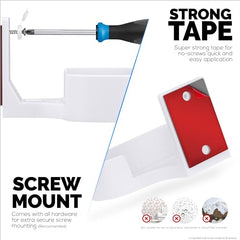 Adhesive Wall Mount for Asus ZenWifi XT8, XT9 & CT8 WiFi Router, Easy to Install Holder, Stick On & Screw in Mounting, by Brainwavz