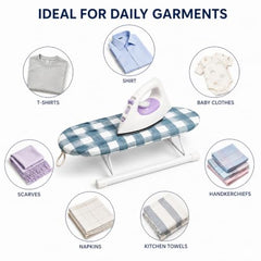 Mini Tabletop Ironing Board | Portable Folding Small Iron Board with Heat-Resistant Cover & Soft Padding, Anti-Slip Foldable Steel Legs, Compact Travel Ironing Table for Clothes (Multicolour)