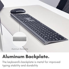 Macally Premium Bluetooth Keyboard and Mouse for Mac | Compatible Wireless Apple Keyboard and Mouse Combo (110 Keys Multi-Device Rechargeable) for MacBook Pro/Air and iMac - Space Gray
