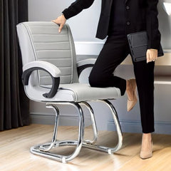 RATISON Special Director Principal Manager Office Visitor with arm Rest with Double Pipe Frame and Cushioned seat Back (2, Black, Double Pipe Frame)