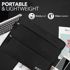 360 Protective 16 Inch Laptop Sleeve Case & Charger Pouch with 2 Front Pockets & Carry Handle | Compatible with 15-16 inch HP, DELL, Asus, Mackbook Devices | Water-Resistant | Blue