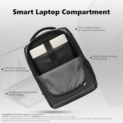 GadgetBite Stealth 20 Litre Laptop Bag with 15.6 Inch Laptop Compartment USB Charging Port and Organiser Pocket Bags for Men Women Boys Office College and Travel with Bottle Pocket - Black