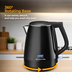 KENT Bliss Electric Kettle | 1500W Power & 1.5L Capacity | Cool Touch Exterior Body & SS 304 Inner Body | 5 Minutes Fast Boiling | Overheat & Dry Boiling Protection | LED Light Switch | Auto Shut-OFF