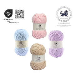 NESTNHAVEN , Plush & Cuddly Sets 2.0 , Chenille Yarn Supersoft Hand Knitting Wool Ball, set of 4 , 400 grams (1 Ball/100 Gram Each) Suitable for Craft, Babywear, Toys , Baby Blankets , 5 Bulky, Shades - NNHS 2.0 (Set 26 baby Pink , lilac , hot pink…