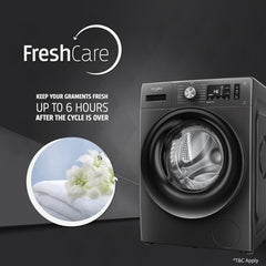 Whirlpool Smart Choice 9 Kg Steam Wash Technology 5 Star Inverter Front Load Fully Automatic Washing Machine with In-Built Heater (SUPREME CARE 9014-E, Midnight Grey, 100+ Tough Stains, 1400 RPM)