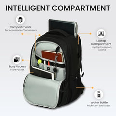 HOT SHOT QUANTUM_1355| 35 L unisex laptop backpack |15.6 inch|Detachable Key Ring,|Trolley sleeve|laptop bag for men|office & college|bag for men & women