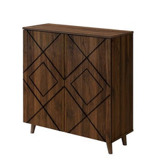 DeckUp Zara Engineered Wood 2-Door Shoe Rack (Walnut, Matte Finish)