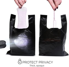 Small Black Polythene Garbage Bags, 100 Pcs approx, S Size 13x16 Inches, for Sanitary Pads, Diapers, Dog/Cat Litter in Bathroom/Office
