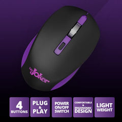 ZEBRONICS Zeb-Jaguar Wireless Mouse, 2.4GHz with USB Nano Receiver, High Precision Optical Tracking, 4 Buttons, Plug & Play, Ambidextrous, for PC/Mac/Laptop (Black+Grey)