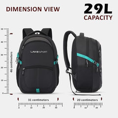 Lavie Sport 46Cm Triumph 29L Laptop Backpack With Rain Cover For Men & Women | Premium Backpack For Boys & Girls,Navy
