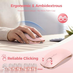TECKNET Wireless Mouse, 2.4G Ergonomic Computer Mouse, 2600 DPI, Green
