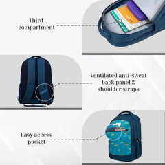 F Gear Arashi Mocha Mousse 35L School Backpack,Laptop Sleeve,4 Compartments
