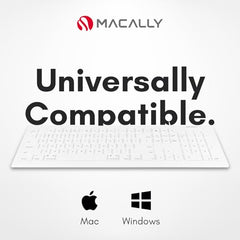 Macally 104 Key Full-Size USB Keyboard with Short-Cut Keys for Mac (MKEYE, White)