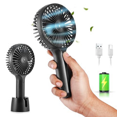 Gesto Portable Fan Rechargeable – USB Charging Hand Fan with 1200mAh Battery & 3 Speed Modes | Mini Fan, Small Fan, Handheld Fan – Ideal for Travel, Makeup, Kitchen | Women’s Personal Pankhaa - Pink