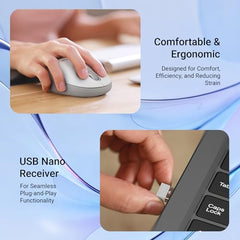 ZEBRONICS Groot Wireless Mouse, Dual Mode (2.4GHz + BT), Upto 1600 DPI, Silent Operation, 3 Buttons, Comfortable & Ergonomic, for Mac | Laptop | Computer, with 2 Years Warranty (Blue)