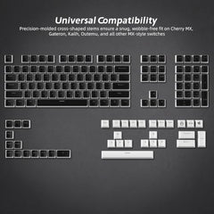 Womier Pudding Keycaps, PBT Shine Through Keycaps White 164 Keys Set