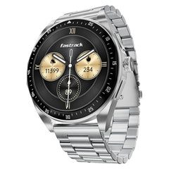 Fastrack MYND 1.93” AMOLED Display Smart Watch for Men & Women with AI Watch Faces,AI Chat,Offline Voice Commands,Curved Metallic Design,Functional Crown,BT Calling, Health Suite,100+ multisport modes