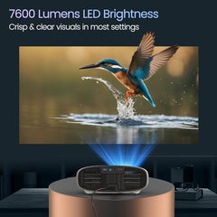 Portronics Beem 450 Smart LED Projector with 1080p Full HD Resolution, Built-in Streaming Apps (Netflix, Prime Video, Hotstar), 4000 Lumens, Screen Mirroring, 3 Watt Speaker, Bluetooth, Wi-Fi (White)