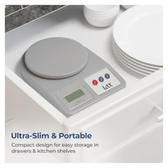 Lifelong Digital Kitchen Weighing Scale, 5kg Capacity, Grey, LCD Display with Tare Function for Kitchen, Baking, Diet, and Food Weighing