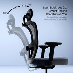 Green Soul Jupiter Superb | Ergonomic Mesh Office Chair for Work | 3 Year Warranty | Multi-Lock Synchro Tilt Recline Mechanism | 2D Armrest | Adjustable Lumbar | High Back | Black